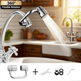 thumbnail image 1 of Universal Rotatable Faucet Aerator Extender 1440°, Flexible Sink Faucet Extension Arm with Dual Spray Modes, 2025 Kitchen and Bathroom Faucet Attachment, by FAJHHA, 1 of 10
