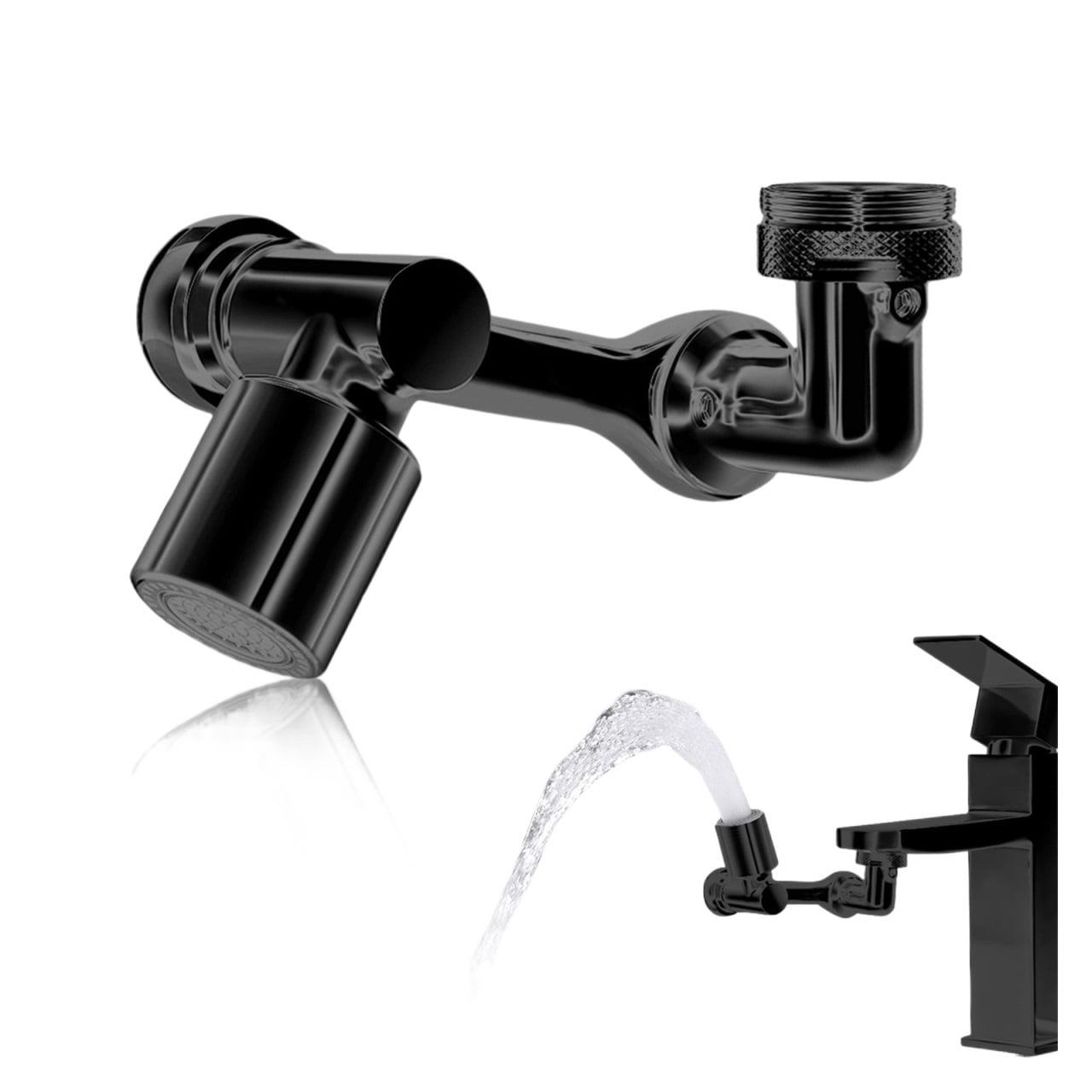 Universal Rotatable Faucet Aerator Extender Plastic Splash Filter Faucets Bubbler Nozzle Robotic Arm For Kitchen Bathroom ,Easy to Use