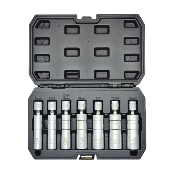Universal Rotating Sparks Plug Socket 3/8 Drive Magnetic Retention Lightweight Automotive Repair Tool