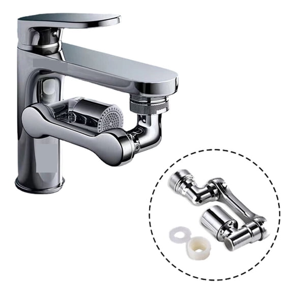 Universal Rotation Faucet Sprayer Head Dual Effluent Washbasin Kitchen Robot Arm Extension Faucets Aerator Bubbler Nozzle ,Easy to Use