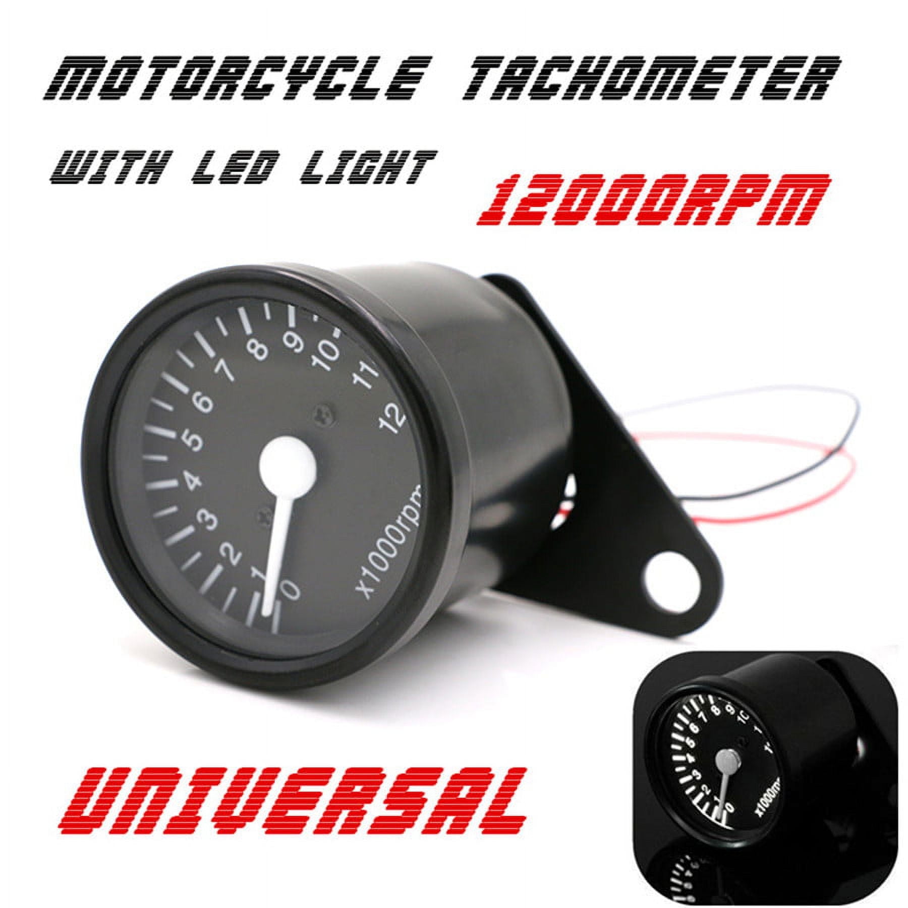 Universal Round 12000RPM 65mm Motorcycles LED Tachometer Speedometer Gauge DC12V