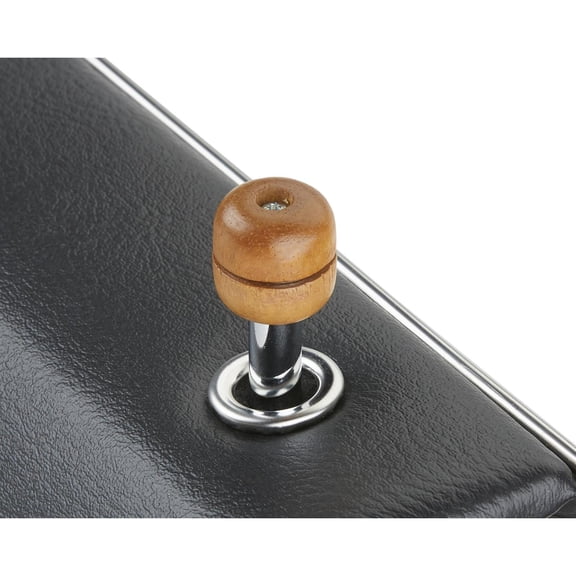 Universal Round Door Lock Knob with Wood Accent, Pair