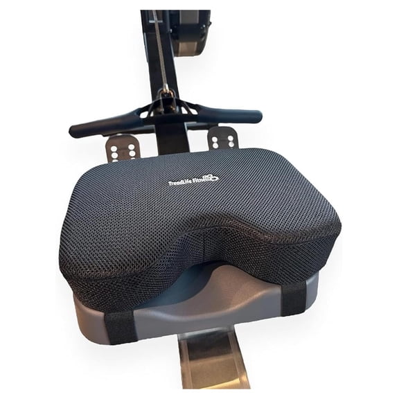 Universal Rowing Machine Seat Cushion | Designed for Concept 2 Rowing Machines, Compatible with All Rowers | Extra Thick 3" Memory Foam with Adjustable Strap Black