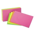 thumbnail image 1 of Universal Ruled Neon Glow Index Cards, 5 x 8, Assorted, 100/Pack -UNV47257, 1 of 3
