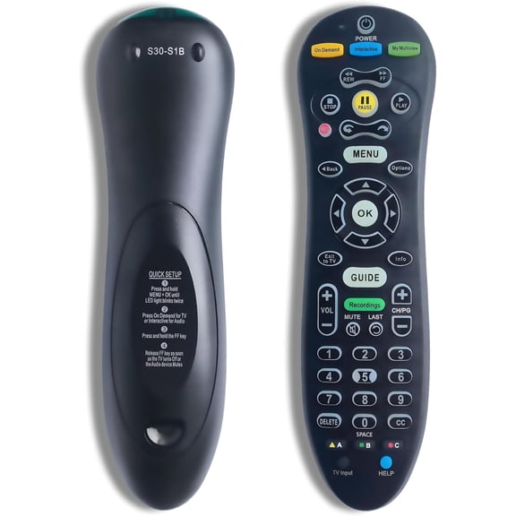 Universal S30 Remote Control for AT&T U-Verse Receiver and TV, S30 Remote Replacement with Easy Setup, Universal TV Remote for Everyday Use
