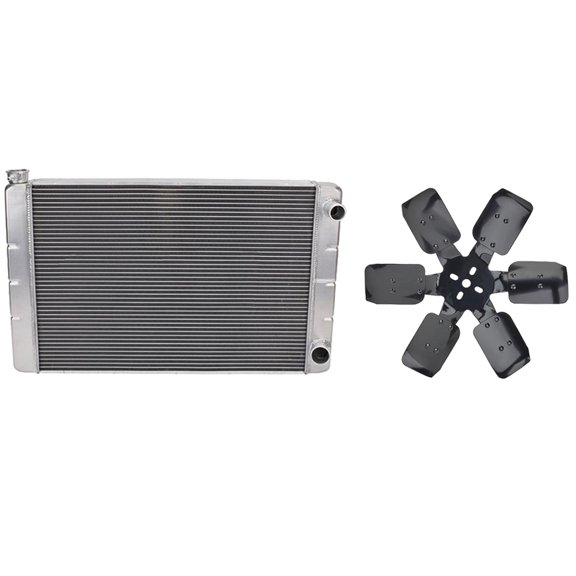 Universal SBC Double Pass Radiator Kit w/Mechanical Fan, 24 Inch