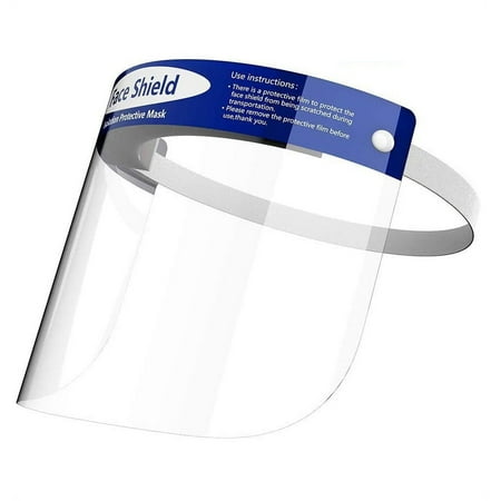 Universal Safety Face Shield 4 Pack All-Round Protection Cap Clear Wide Visor Spitting Anti-Fog Lens Transparent Shield with Adjustable Elastic Band