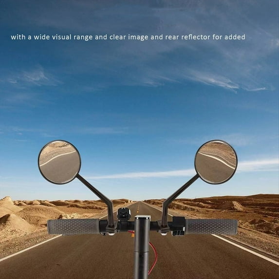 Universal Scooter Rearview Mirror, Scooter Handlebar View Retroreflector 360° Rotation Safety Mirror 1 Pair