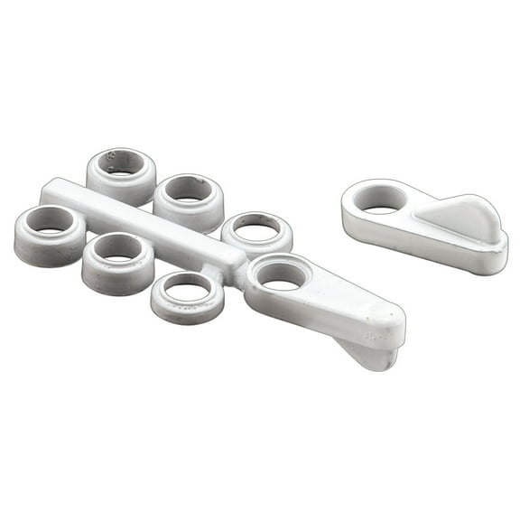Universal Screen Clips, Fits Flush To 7/16 in., Diecast, White, Painted Finish, Stackable Height-Adjustment Rings (4-pack)
