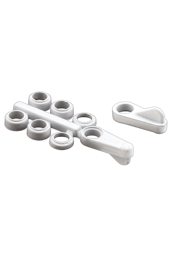 Universal Screen Clips, Fits Flush To 7/16 in., Diecast, White, Painted Finish, Stackable Height-Adjustment Rings (4-pack)