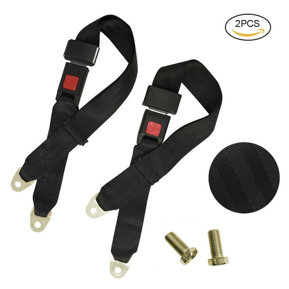 Universal Seat Belt Lap Golf Cart Seat Belts Set of 2 Black