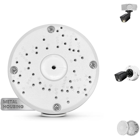 Universal Security Camera Junction Box, Metal Hide Cable Junction Boxes | Hidden Cable Design, Heavy Duty Metal, Wide Camera Fit, Weather Resistant, Spacious Interior, Easy Installation