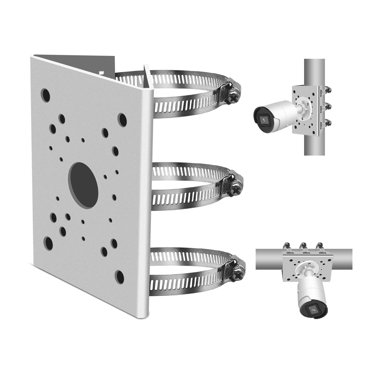 Universal Security Camera Pole Clamp Bracket,Vertical Pole Mount for ...