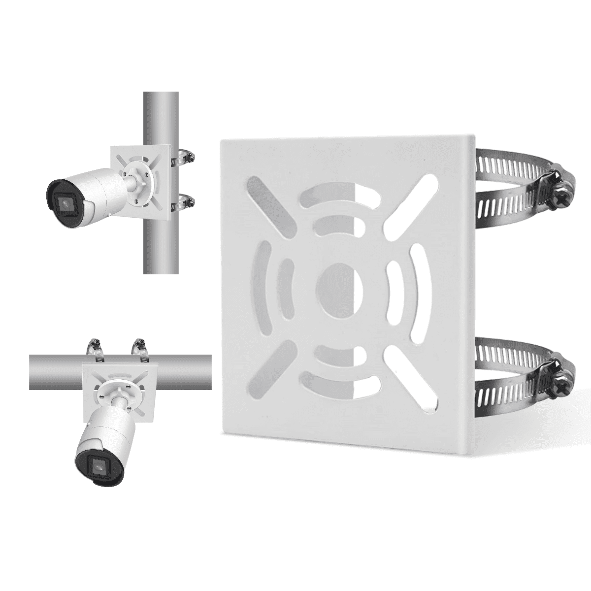 Universal Security Camera Pole Clamp Bracket,Vertical Pole Mount for ...