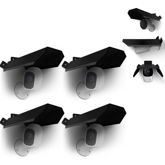 Universal Security Camera Sun Rain Cover Shield for Surveillance Protective Roof Dome/Bullet Outdoor (Black)