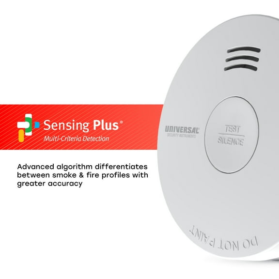 Universal Security Instruments 10-Year Battery, Smoke & Fire Alarm