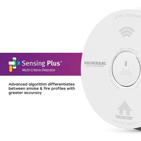 Universal Security Instruments 10-Year Battery Smoke, Fire, and Carbon Monoxide Alarm