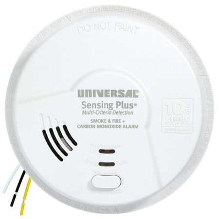 Universal Security Instruments, Sensing Plus, Hardwired, Combo Smoke, Fire & Carbon Monoxide Alarm, with 10-Year Battery Backup