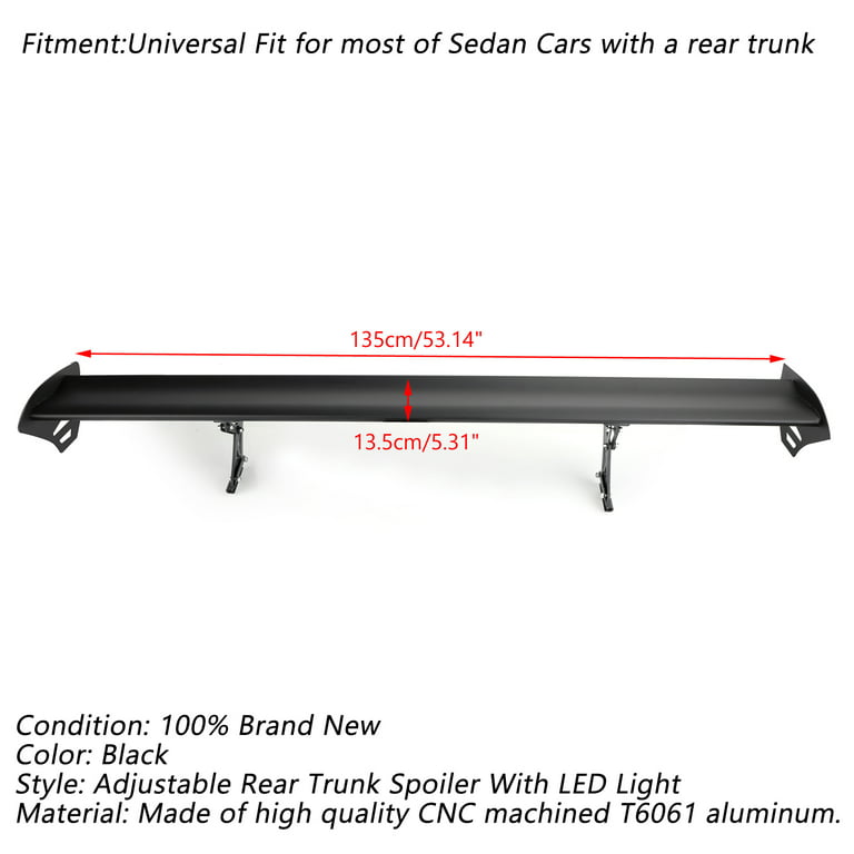 VEVOR Universal GT Wing Spoiler 43.3 Inch Lightweight Aluminum