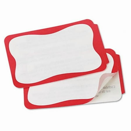 Universal Self-Adhesive Name Badges - Red - 2 x 3 3/8