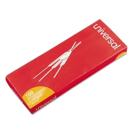 Universal Self-Adhesive Paper and File Fasteners, Two Inch Capacity, 100/Box -UNV81004