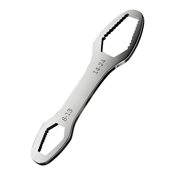 Universal Self Adjusting Wrench, Portable Multi Size Deep Gear Hand Open End Tool, Fits Home Repair and Daily Tasks (Silver)