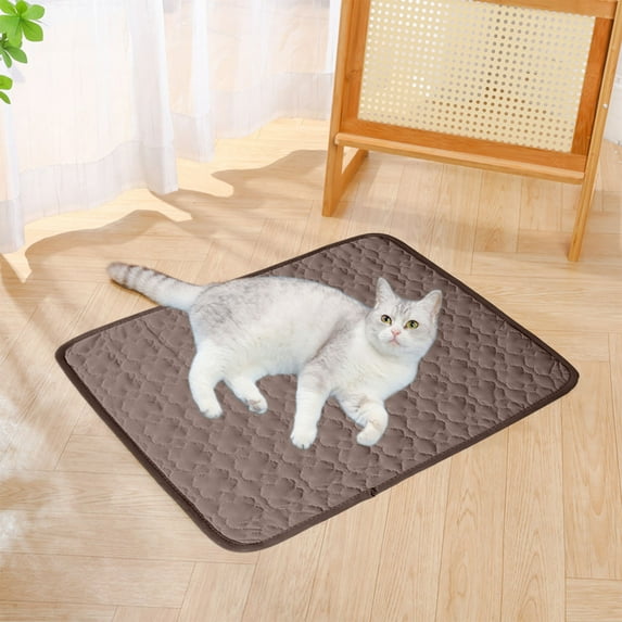 Universal Self-Cooling Pet Mat for Dogs & Cats - Summer Cooling Pad, Ice Silk Fabric, Soft & Comfortable, Fits Beds, Crates, Cars - Safe Non-Toxic Cooling Mat for Small to Large Pets