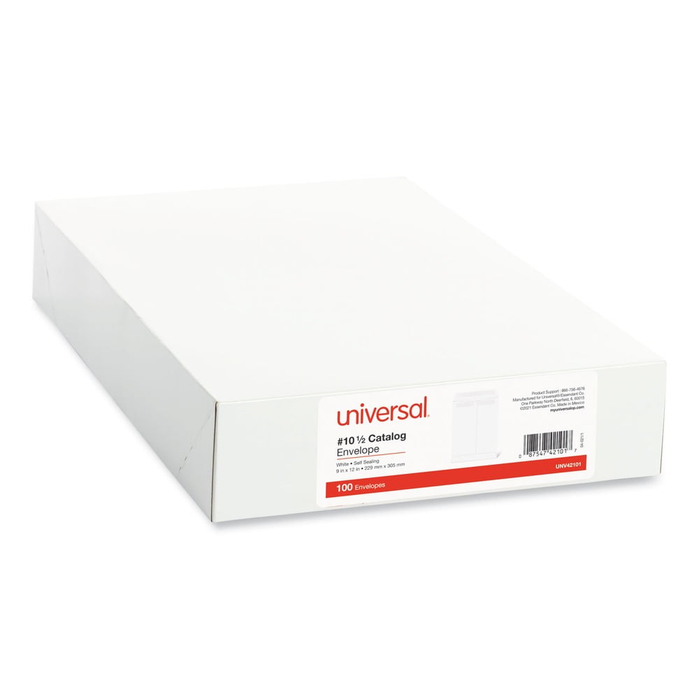 Self-Stick Open End Catalog Envelope, #10 1/2, Square Flap, Self-Adhesive Closure, 9 x 12, White, 100/Box Self-Stick Open End Catalog Envelope, #10 1/2, Square Flap, Self-Adhesive Closure, 9 x 12, White, 100/Box