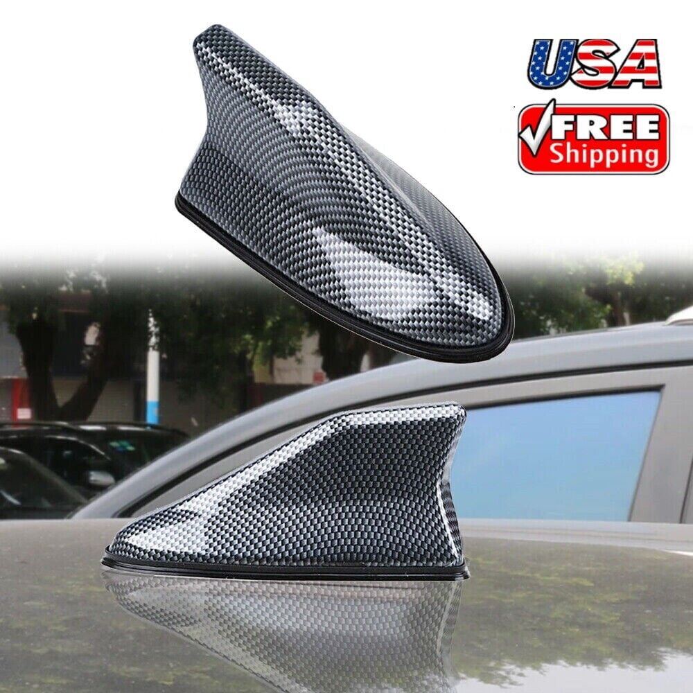 Universal Shark Fin Roof Antenna Radio FM/AM Antena Radio Carbon Fiber Black USA