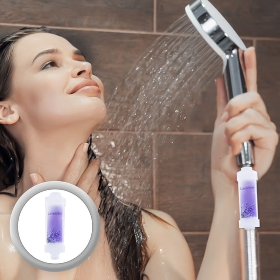 Universal Shower Water Filter, Showerhead Filter Cartridge, Fragrance Shower Filter for Faucet Water Purification (Purple)