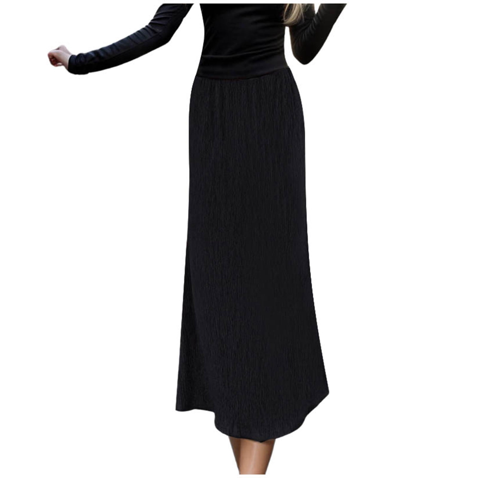 Universal Side Skirts Elegant Women's High Waist Midi Skirt Vintage ...