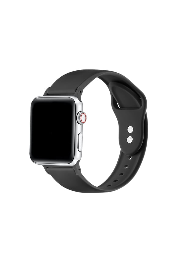 Black Silicone Band Compatible with Apple Watch