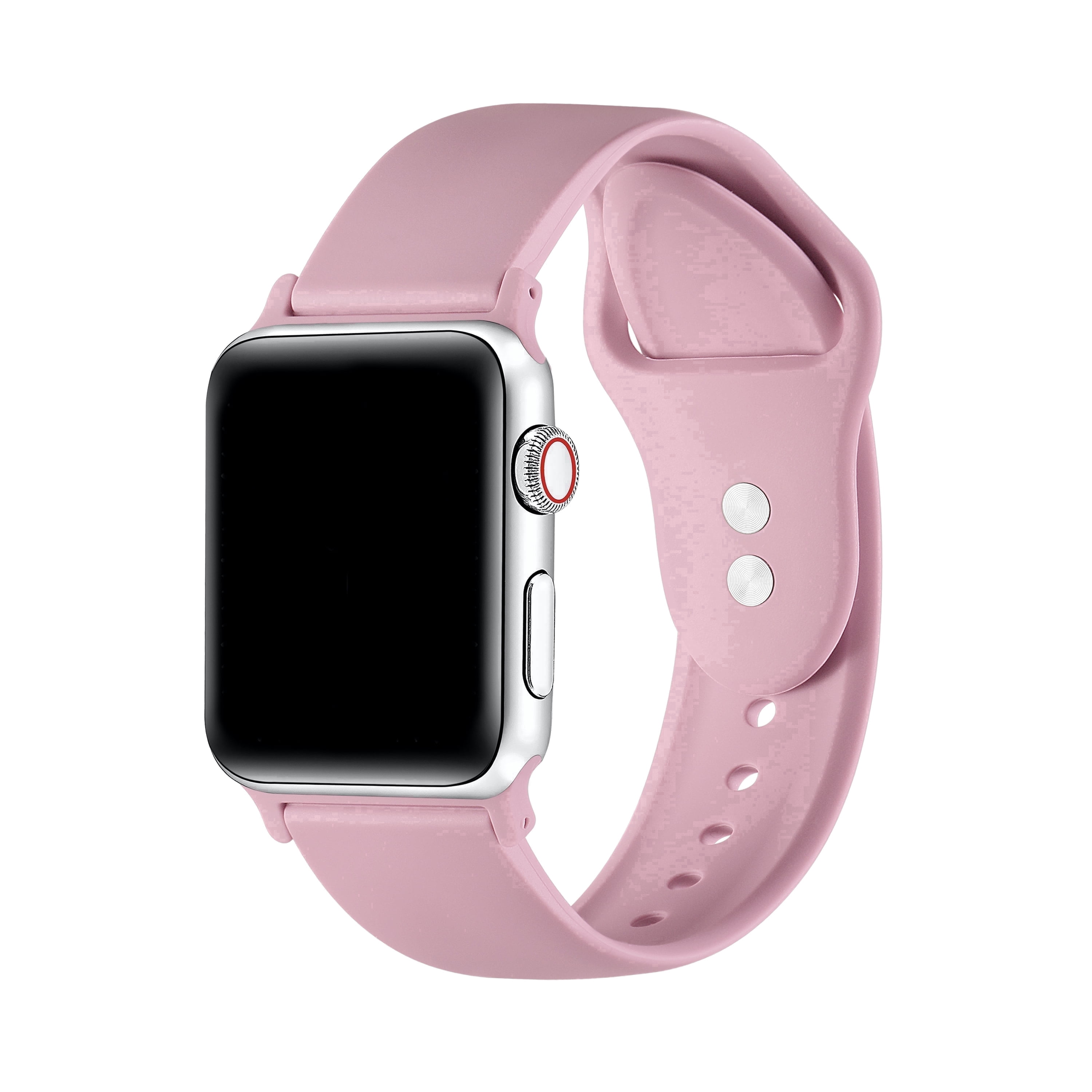 Pink Silicone Replacement Apple Watch Band (Fits All Models)