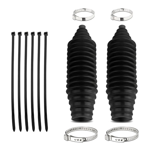Universal Silicone Inner Tie Rod Boot Kit  Waterproof & Dustproof Rack and Pinion Boot with Heavy-Duty Clamps & Cable Ties, Cut-to-Size Design Fits Most Cars & Trucks for Long-Lasting Steering