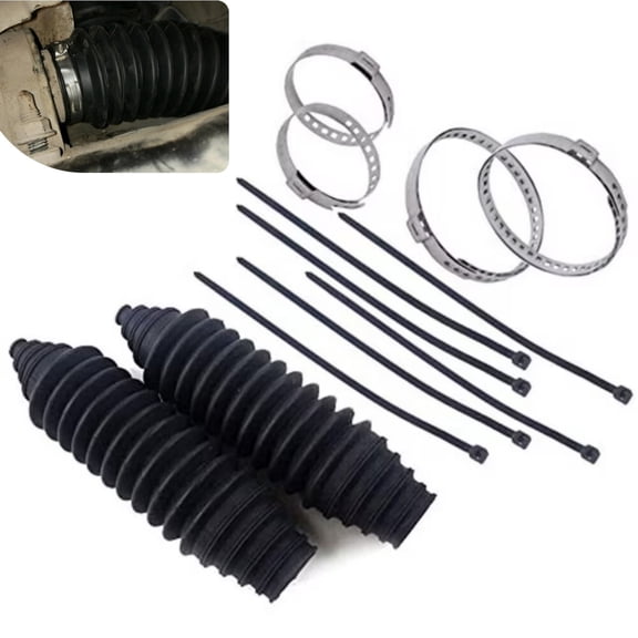 Universal Silicone Rack and Pinion Steering Boot Pinion Boot Gaiter Kit Black