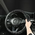 thumbnail image 1 of Universal Silicone Steering Wheel Cover - Non-Slip Grip 14"-16" Diameter, All-Season Breathable Leatherette Protector for Driving Safety(Black,A), 1 of 6