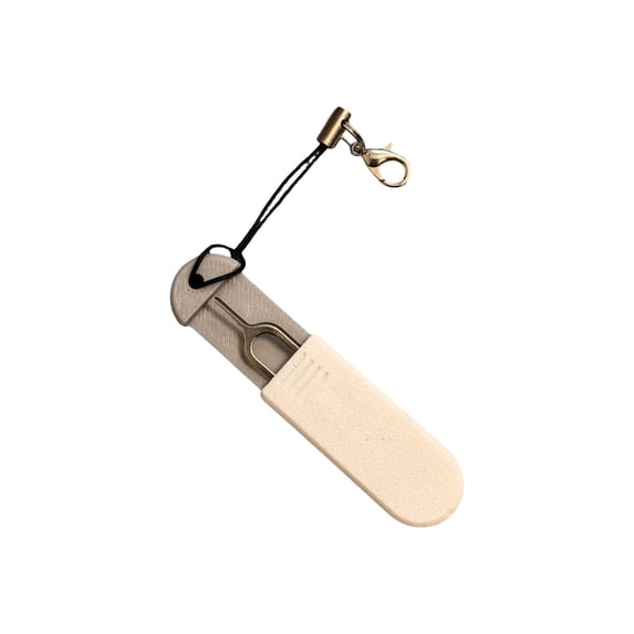 Universal Sim Card Ejector Pin Tool with Portable Storage Case, 3D Printed Phone Accessory, Minimalist Keychain, Tray Opener for Phone Android Smartphones & Tablets, Travel Tech Gadget Gift, White