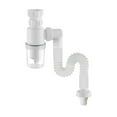 thumbnail image 1 of Universal Sink Drain Pipe Kit Sink Drains Siphon Bottle Universal Drain Kit for Bathroom Sinks White, 1 of 7