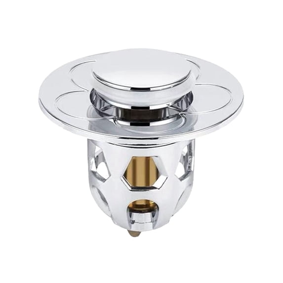 Universal Sink Drain Stopper Pop Up Bathroom Sink Drain Stopper Catcher for Bathroom Sink and Bathtub Silver