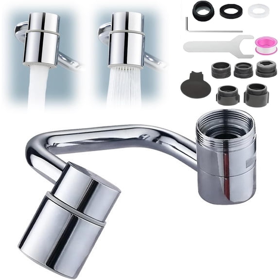 Universal Sink Faucet 1440° Rotatable Faucet Aerator Extension, Rotatable Faucet Aerator Extension, U Shaped Faucet Extender for Bathroom Kitchen, 2 Modes Adjustable (1Pc)