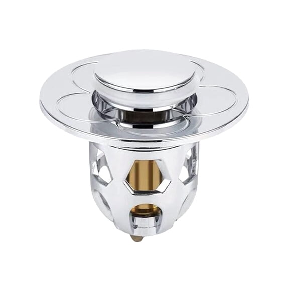 Universal Sink Stopper for Bathroom, Press-Type Sink Plug Stainless Steel Drain Stopper Accessories for Most Basins and Sinks