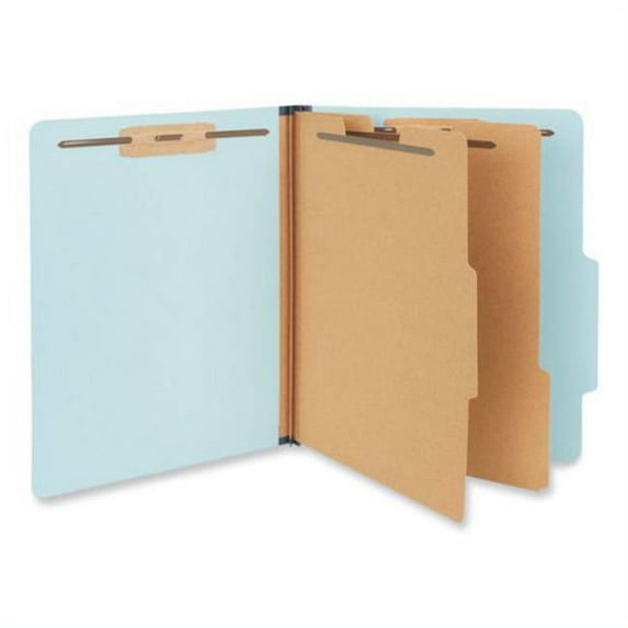 Universal Six-Section Pressboard Classification Folders Letter Blue 20/Box 5508
