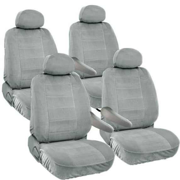 Universal Size Van Seat Cover Front & Middle Row Bucket Seats Armrest Access 2000 - 2009 Nissan Quest Semi Fit Thick Covers (Beige)