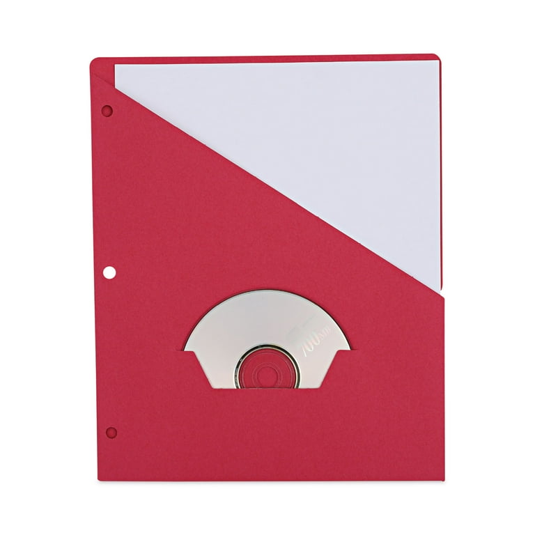 Slash-Cut Pockets for Three-Ring Binders, Jacket, Letter, 11 Pt., 8.5 x 11, Red, 10/Pack Slash-Cut Pockets for Three-Ring Binders, Jacket, Letter, 11 Pt., 8.5 x 11, Red, 10/Pack