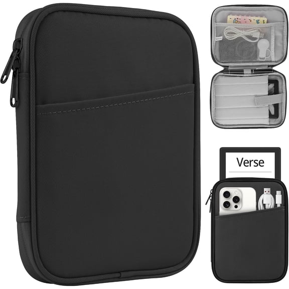 Universal Sleeve Bag for 7-8 inch Tablet Fire HD 8/Fire HD 8 Plus Compatible iPad mini (6th Gen) 8.3" 2021, iPad mini 5/4/3/2/1, Tab A8, 7"-8" inch Android Tablet Sleeve Case -Black