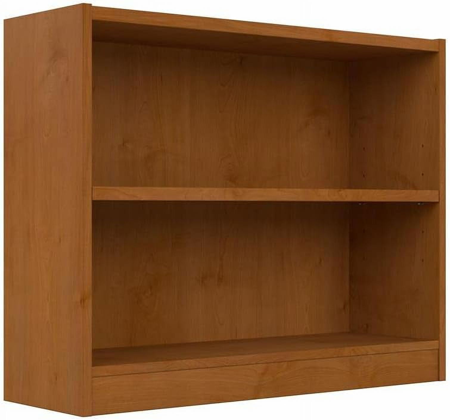 Adjustable Contemporary Cherry Wood 2-Shelf Bookcase