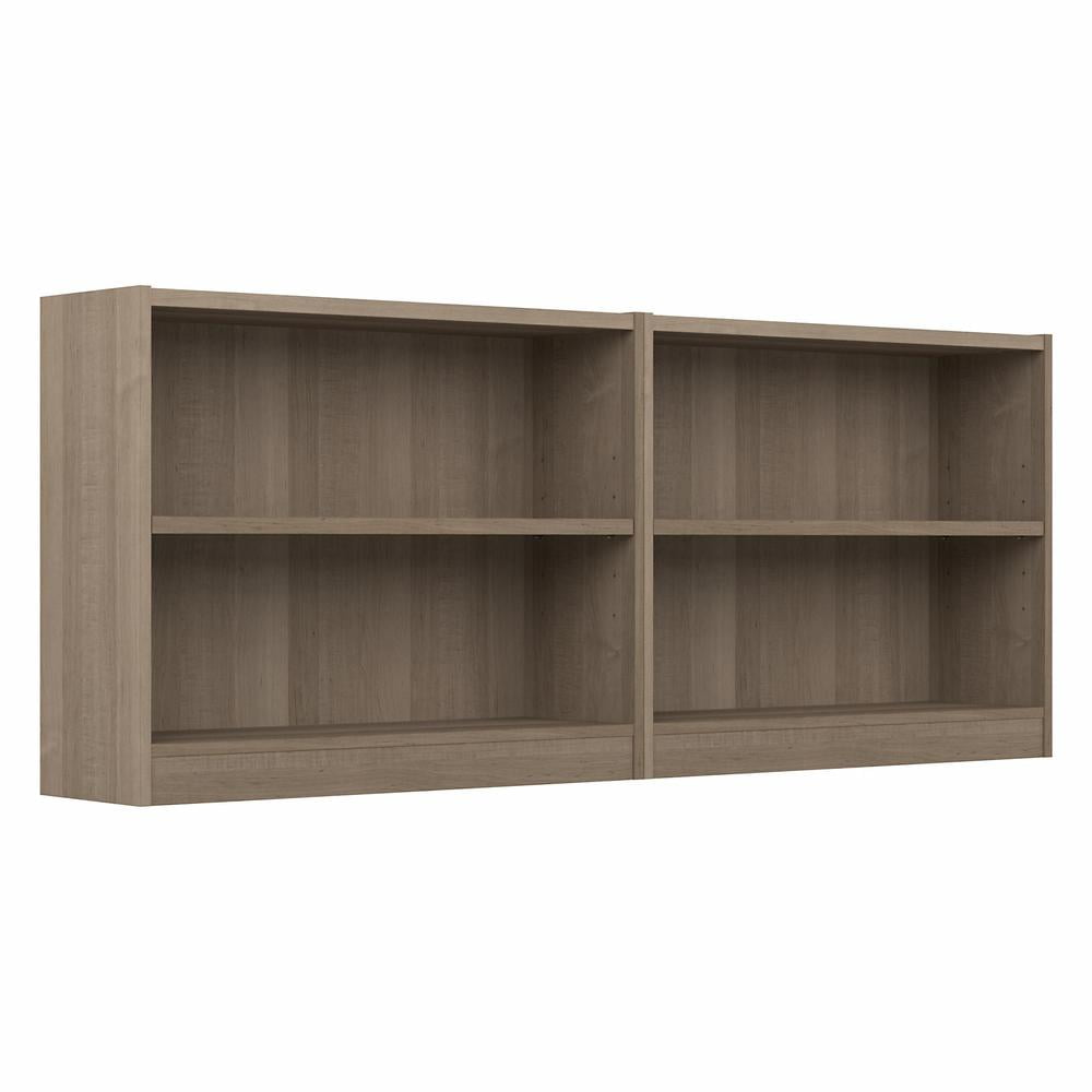 Ash Gray Adjustable 2-Shelf Bookcase Set