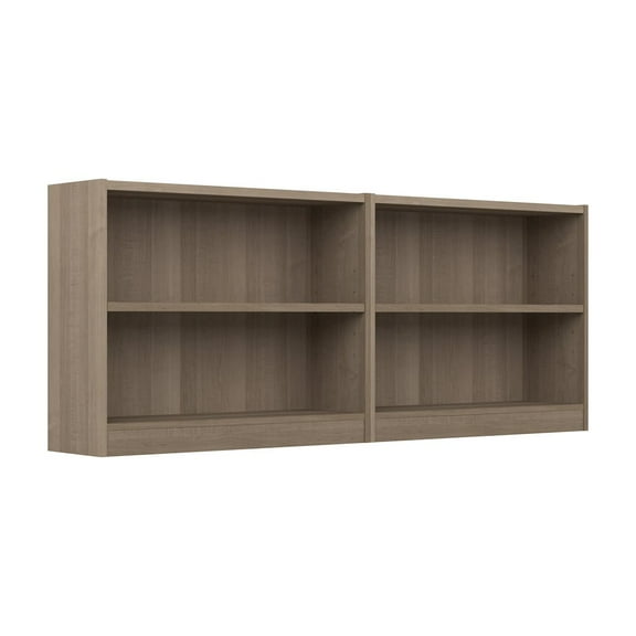 Universal Small 2 Shelf Bookcase in Ash Gray (Set of 2) - Engineered Wood