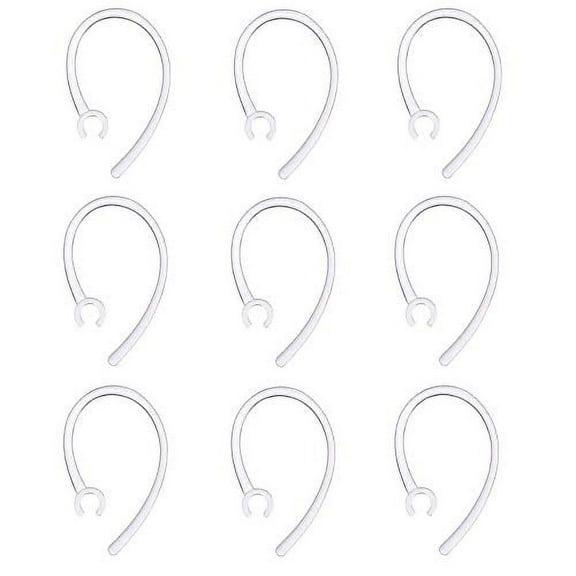 Universal Small Clamp Bluetooth Ear Hook Loop Clip Replacement - Set of 9 Clear