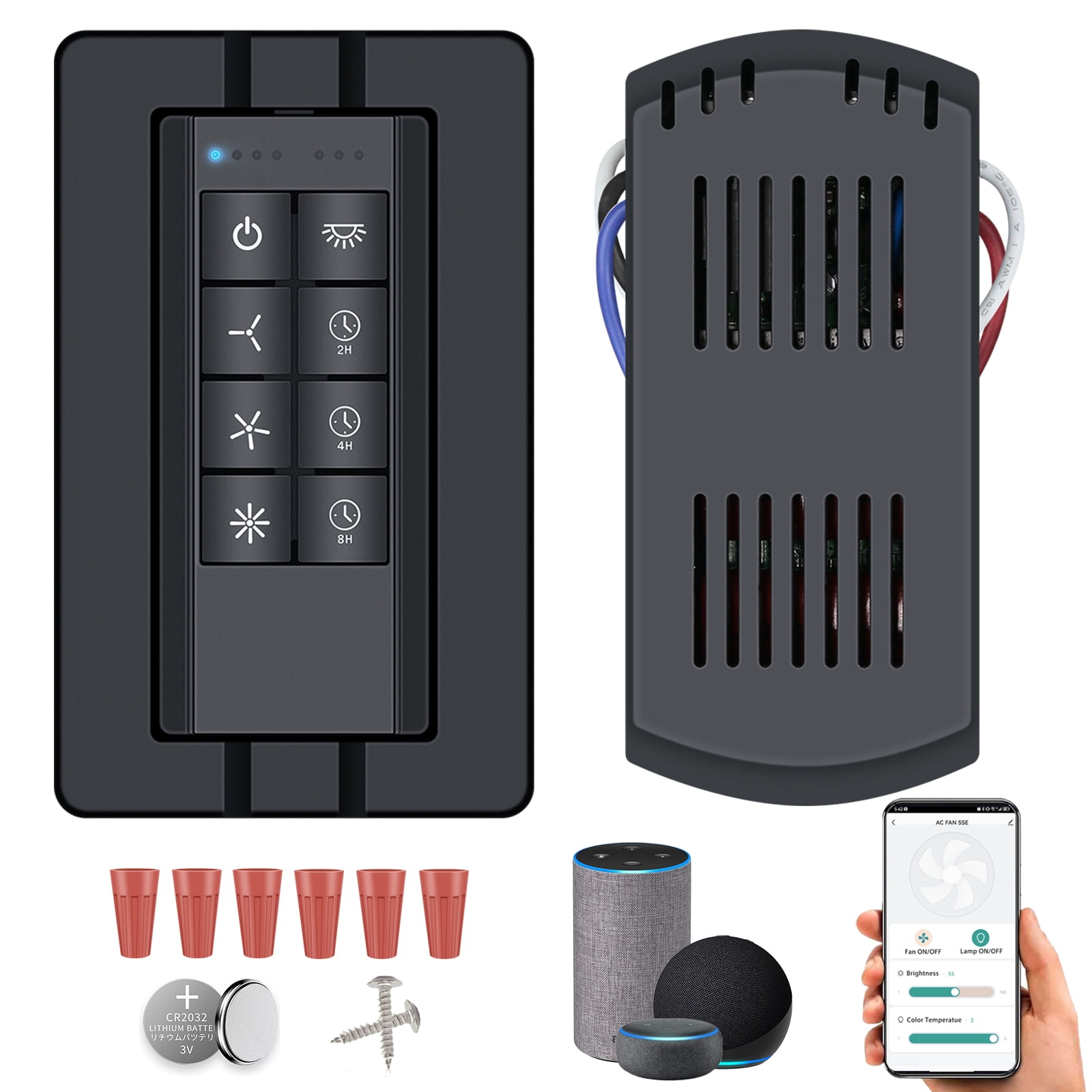 Universal Smart Ceiling Fan Remote Control and Dimmer Light Switch,Ceiling